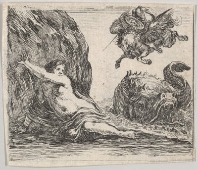 Perseo e Andromeda, dal Gioco della Mitologia da Stefano della Bella