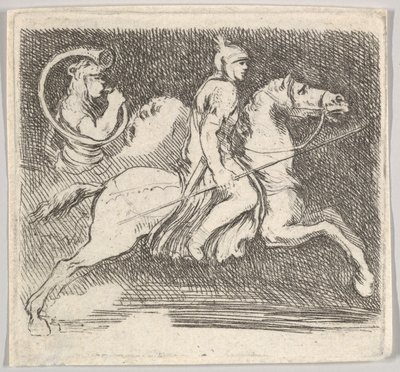 Soldato di profilo che galoppa a destra con una lancia nella mano destra, ca. 1646 da Stefano della Bella