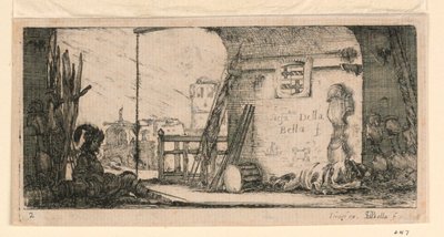 Tavola 2, da "Desseins de Queleques Conduites de Troupes, Canons, et Ataques de Villes" da Stefano della Bella