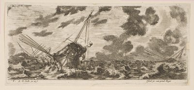 Tre navi in una tempesta, da Various Embarkations, ca. 1646-47 da Stefano della Bella