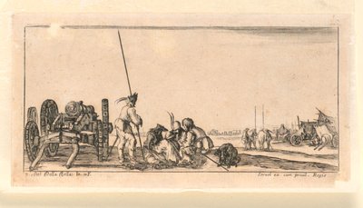 Tavola 9, da "Disegni di alcune condotte di truppe, cannoni e attacchi di città" da Stefano della Bella