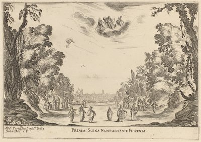 Prima scena rappresentante Firenze, 1637 da Stefano della Bella