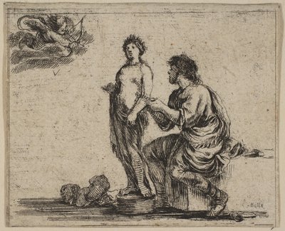 Pigmalione, dal Gioco della Mitologia Jeu de la Mythologie, 1644 da Stefano della Bella