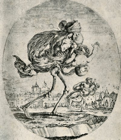 Riproduzione di incisione dal Set di Cinque Morti, di Stefano della Bella, 1906 da Stefano della Bella