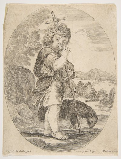 San Giovanni Battista che morde un frutto da Stefano della Bella