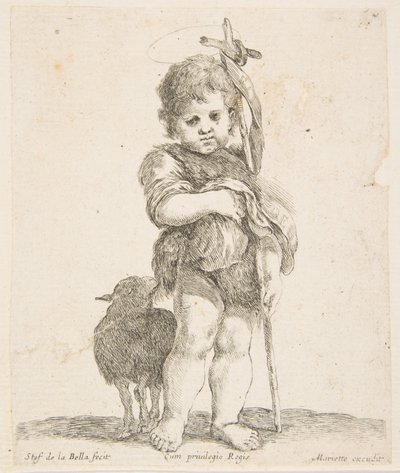 San Giovanni Battista che tiene la sua veste piegata da Stefano della Bella