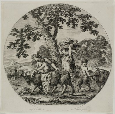 Famiglia di satiri che cammina da Stefano della Bella