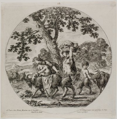 Famiglia di satiri che cammina da Stefano della Bella
