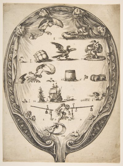 Schermo con rebus della fortuna da Stefano della Bella