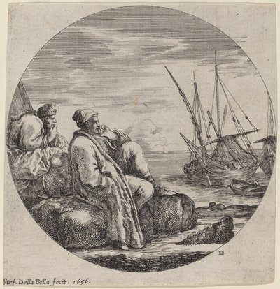 Porto con due mercanti turchi da Stefano della Bella