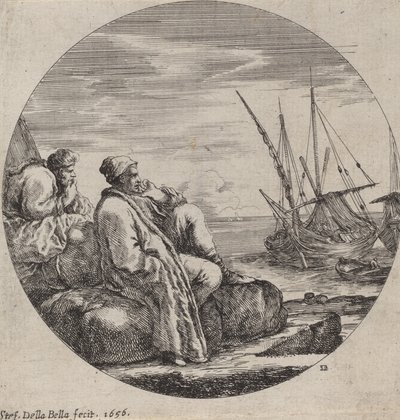 Porto con due mercanti turchi, 1656 da Stefano della Bella