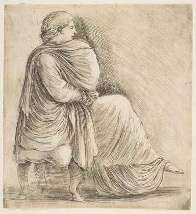 Donna seduta di profilo dopo un bassorilievo antico da Stefano della Bella