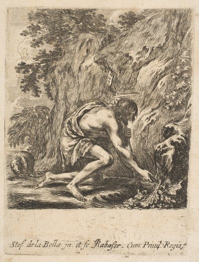 San Giovanni Battista che attinge acqua da una sorgente, ca. 1649 da Stefano della Bella