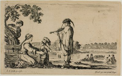 Violinista in piedi, da Figure diverse dalla campagna da Stefano della Bella