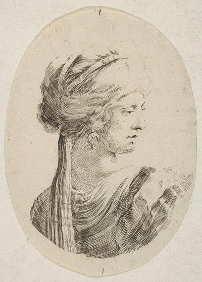 Sultana con turbante, di profilo a destra, da 