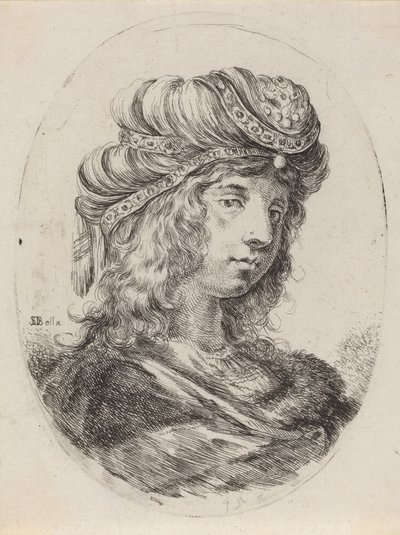 Sultana con un turbante a bande, girata a destra, 1649-1650 da Stefano della Bella