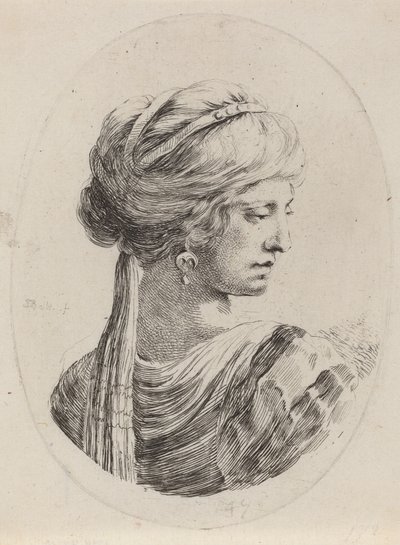 Sultana con turbante velato, vista da dietro da Stefano della Bella