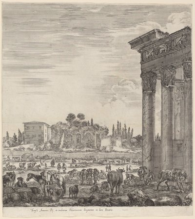 Tempio di Antonino e Campo Vaccino da Stefano della Bella