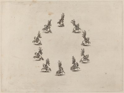Dieci cavalieri in cerchio da Stefano della Bella