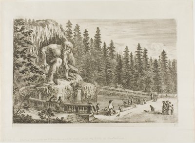 La statua colossale degli Appennini, dalle vedute di Villa di Pratolino da Stefano della Bella