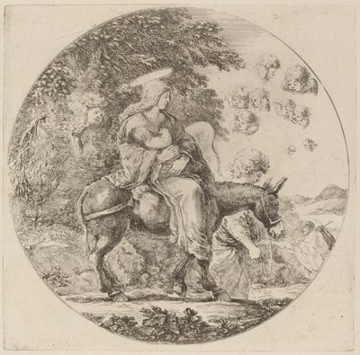 La fuga in Egitto, probabilmente 1662 da Stefano della Bella