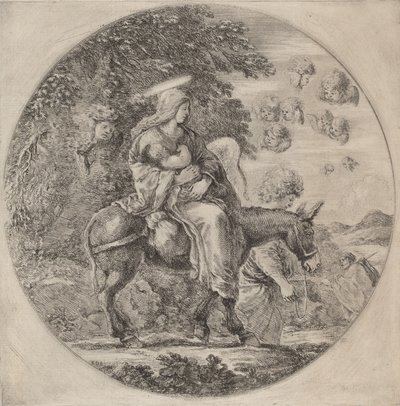 La fuga in Egitto, probabilmente 1662 da Stefano della Bella