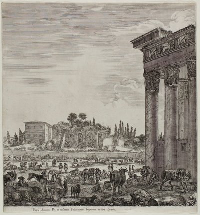 Il Tempio di Antonino e il Campo Vaccino da Stefano della Bella