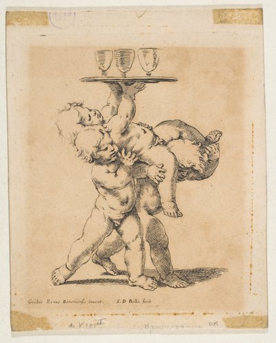 Tre bambini con un vassoio, ca. 1638 da Stefano della Bella