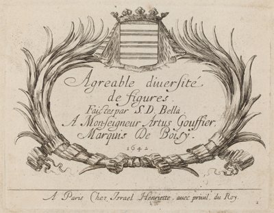 Pagina del titolo per "Agreable diversite de figures" da Stefano della Bella