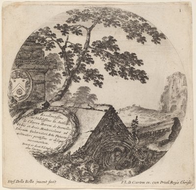 Pagina del Titolo per "Paysages et ruines de Rome" da Stefano della Bella