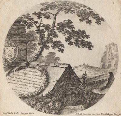 Pagina del titolo per Paysages et ruines de Rome da Stefano della Bella