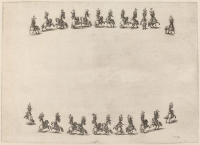 Ventiquattro cavalieri che si divertono da Stefano della Bella