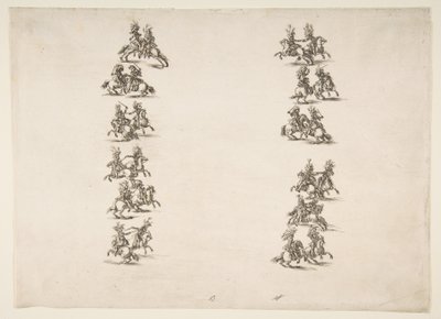 Ventiquattro Cavalieri che Combattono in Due Colonne, 1652 da Stefano della Bella