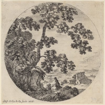 Due Viaggiatori che Passano Accanto a una Vecchia Quercia da Stefano della Bella