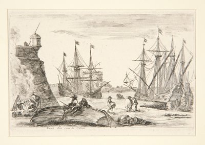 Veduta di un angolo di Calais da Stefano della Bella