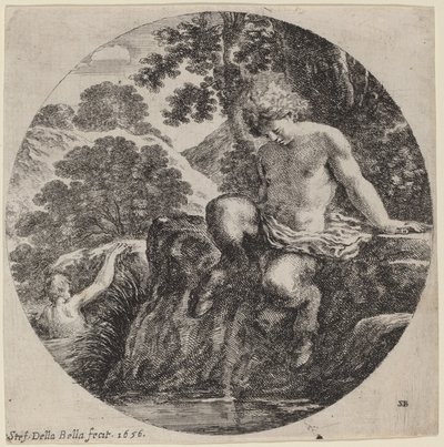 Giovane satiro sulla riva di un ruscello da Stefano della Bella