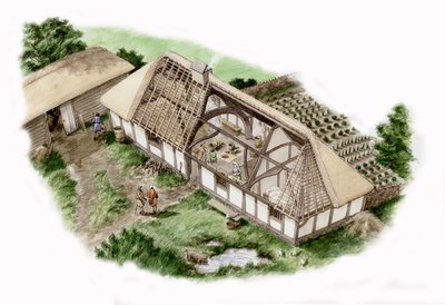 Casa del Mulino, Mapledurham, Oxfordshire (disegnato nel 2013), c.1335-1400 da Stephen Conlin