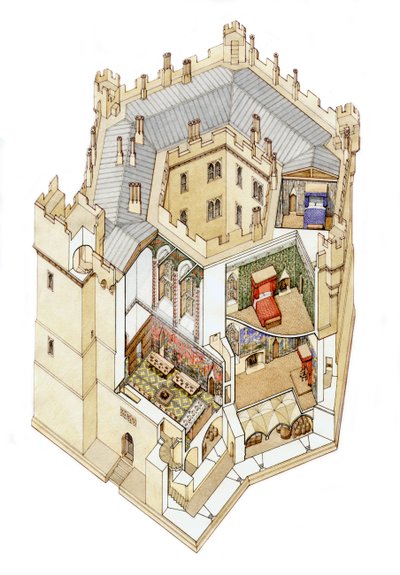 Vecchio Castello di Wardour, Salisbury, c.1390 da Stephen Conlin