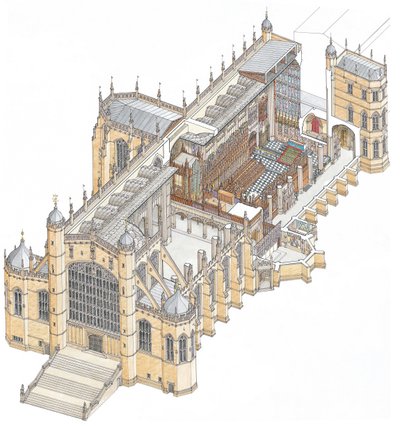 Cappella di San Giorgio, Windsor, c.1900-2023 (disegnato 2003) da Stephen Conlin