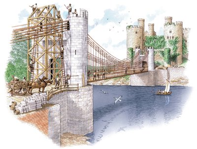 La costruzione del ponte di Conwy, Contea di Conwy da Stephen Conlin