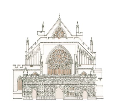 La facciata ovest della cattedrale di Exeter, Devon da Stephen Conlin