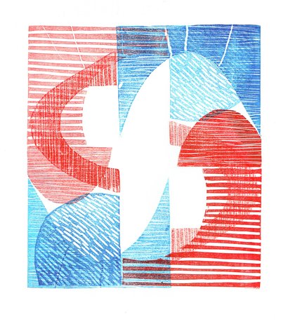 1961 III, 2016 (stampa linoleografica su carta) da Stephen Dow