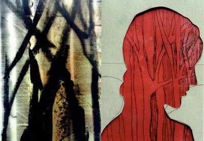 La Foret VIII, 2017 (monoprint e collage fotografico) da Stephen Dow