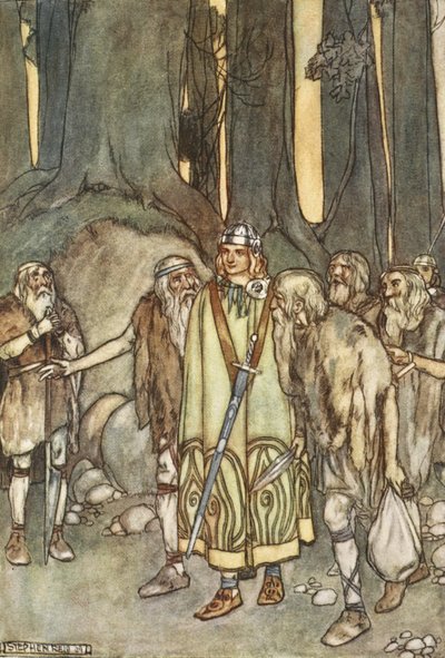 E quella notte ci furono festeggiamenti e gioia nella capanna solitaria, illustrazione da 