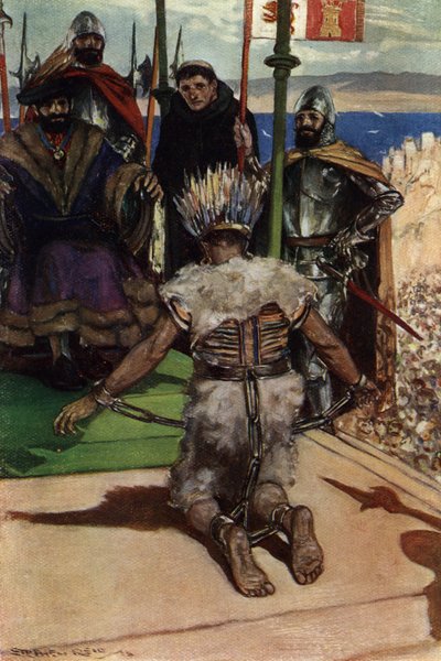 Montezuma II fatto prigioniero da Hernán Cortés nel 1519 da Stephen Reid