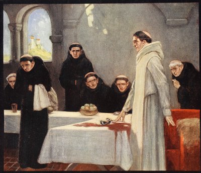 San Benedetto e i monaci, illustrazione da 