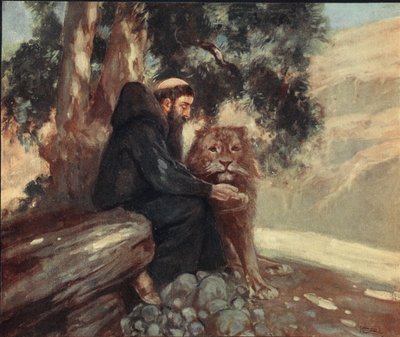 San Girolamo e il leone, illustrazione da 