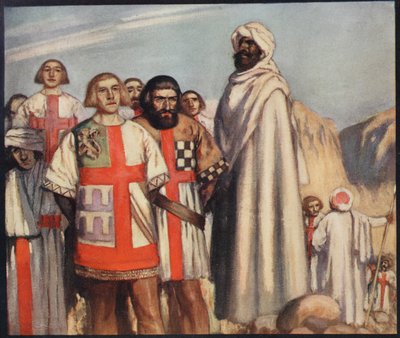 I Cavalieri della Croce Rossa nel potere di Saladino, illustrazione da 