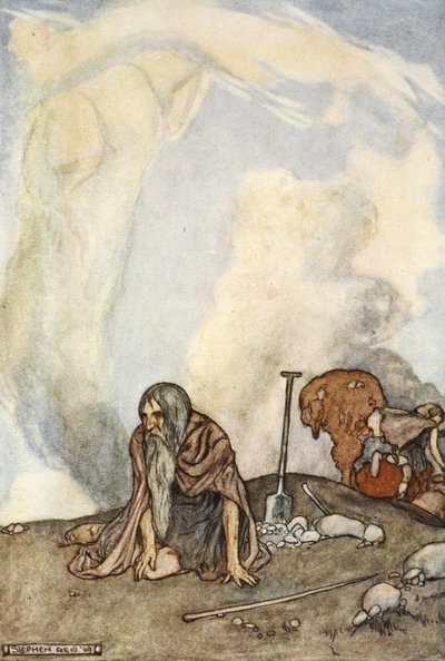Il cavallo bianco era svanito dai loro occhi come una ghirlanda di nebbia, illustrazione da 