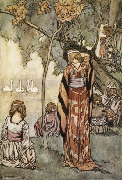 Fecero un accampamento e i cigni cantarono per loro, illustrazione da 